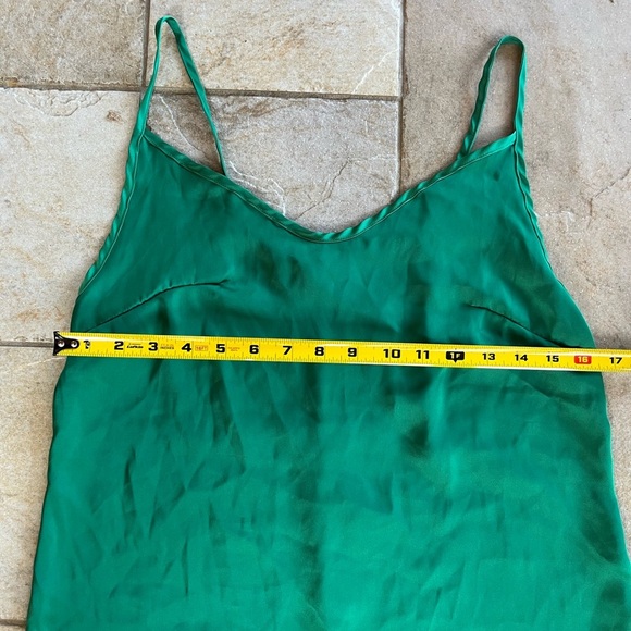 Anthropologie See You Monday Satin Slip Dress M Green Midi Fairycore Balletcore - Picture 10 of 11